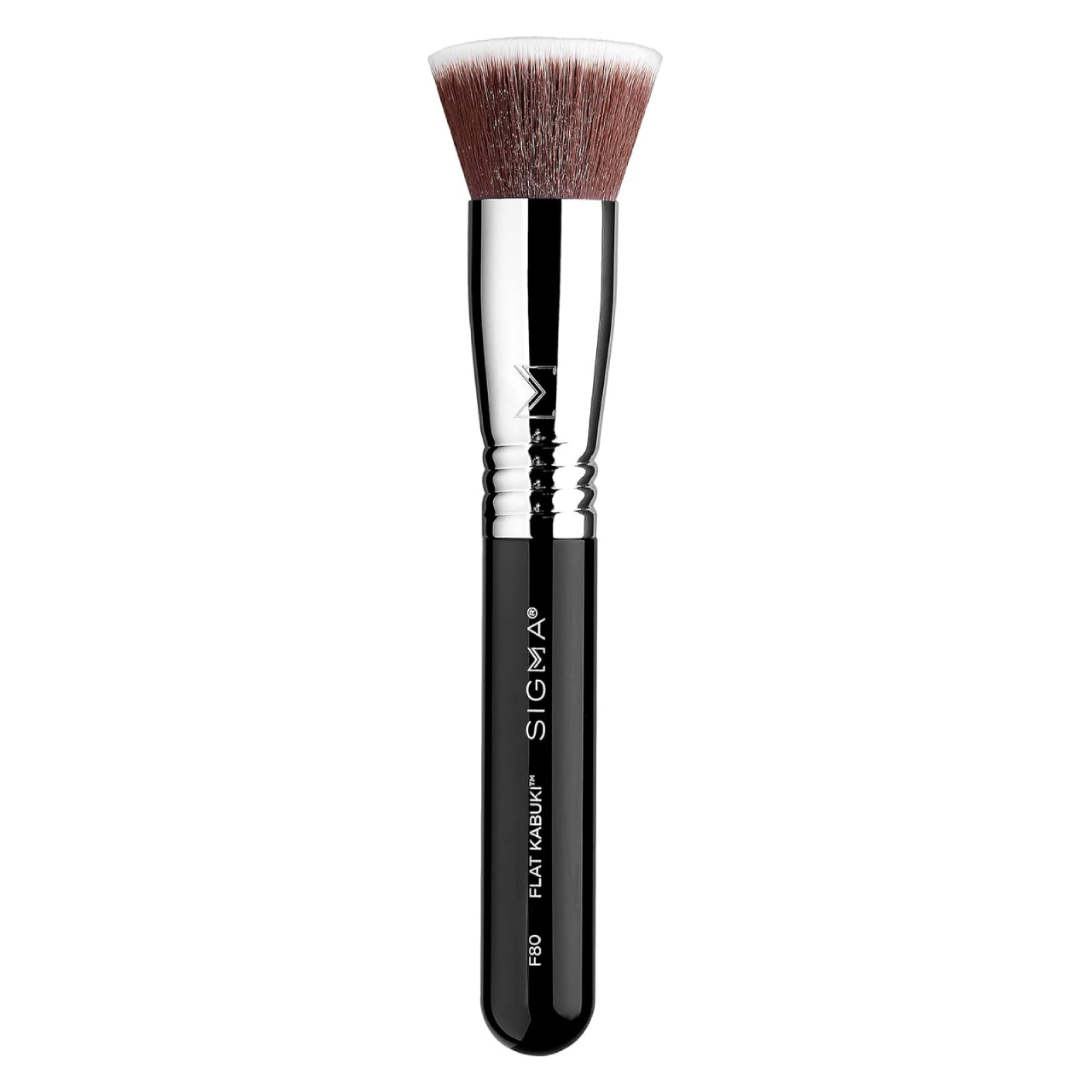 Sigma F80 flat kabuki brush with dense bristles isolated on a white background