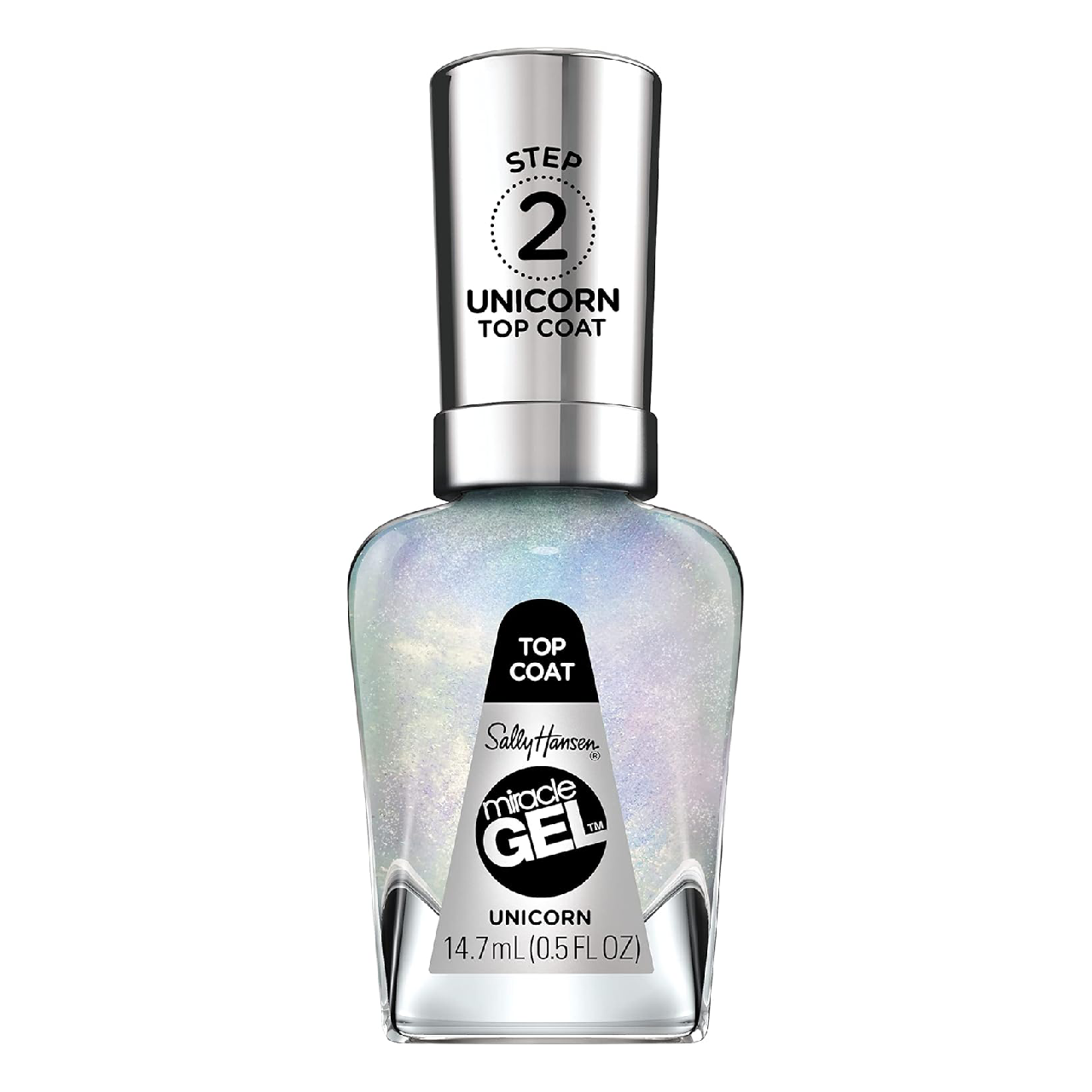 Sally Hansen Miracle Gel Top Coat displayed on a white surface.