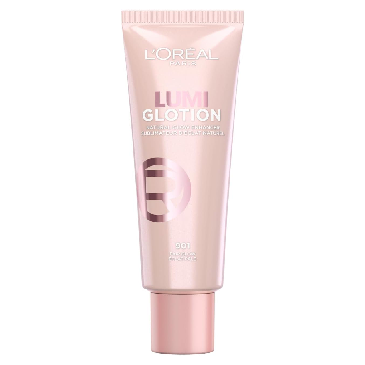 A tube of L'Oréal True Match Lumi Glotion displayed on a white surface.