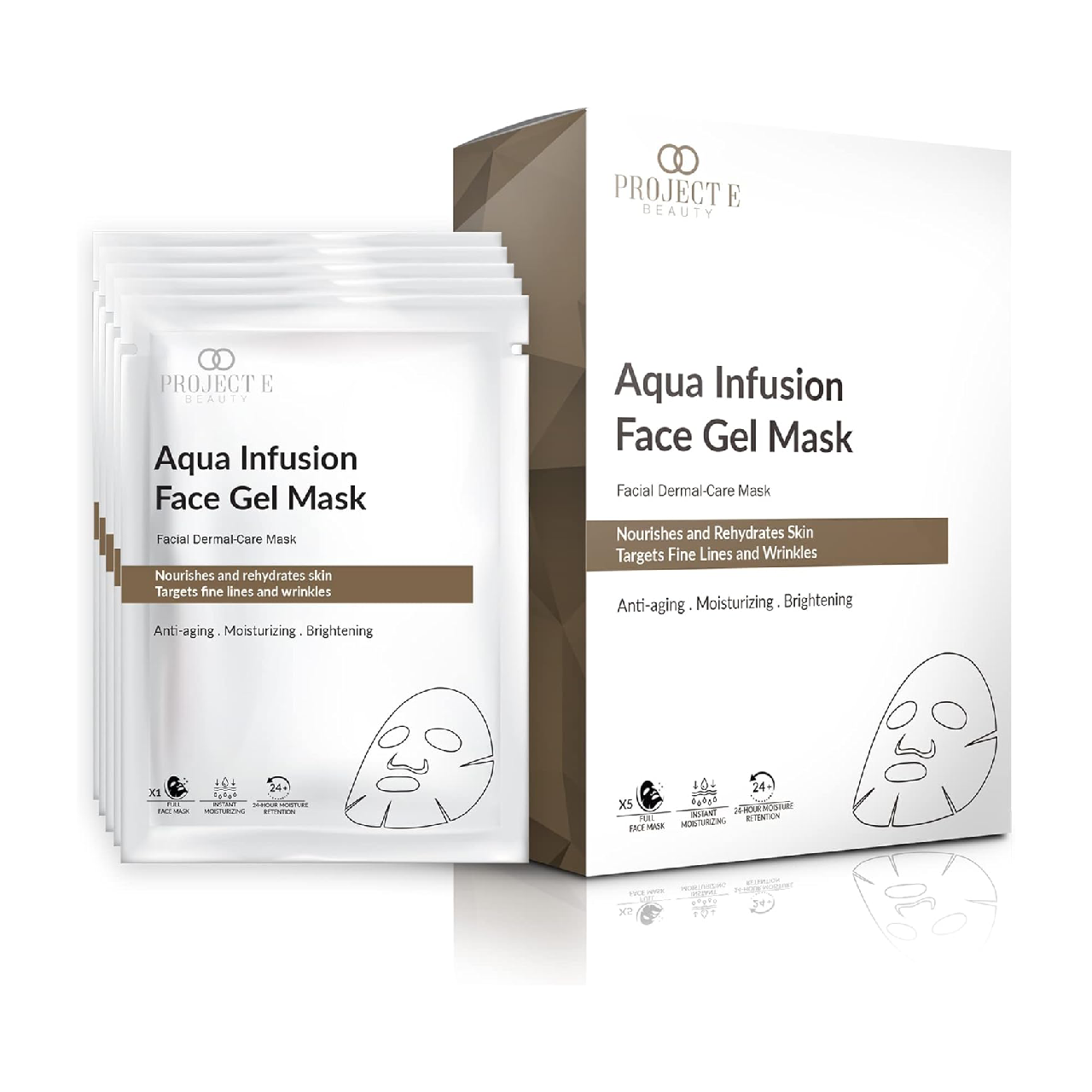 Project E Beauty Aqua Infusion Face Gel Mask on a white background